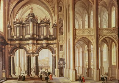 Interior de una iglesia de Dirck van Delen